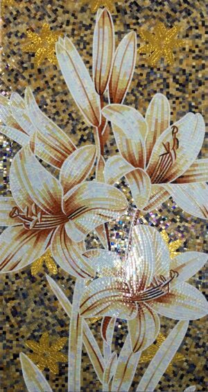 handmade_flower_042 Handmade Flower Mosaic Art #42 | Botanical Tile Wall Decor