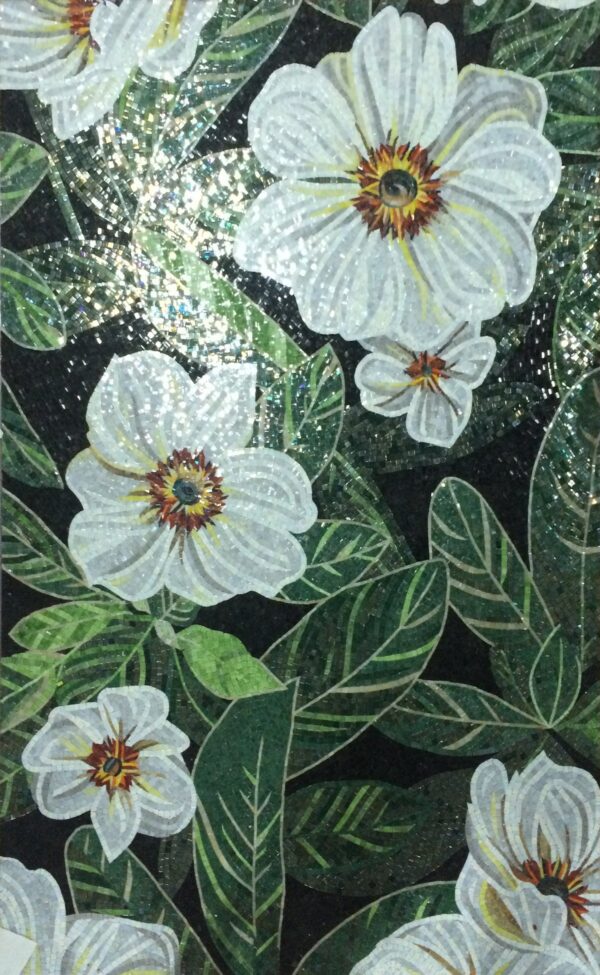 handmade_flower_044 Handmade Flower Mosaic Art #44 | Botanical Tile Wall Decor