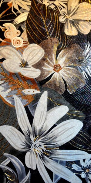 handmade_flower_084 Handmade Flower Mosaic Art #84 | Botanical Tile Wall Decor