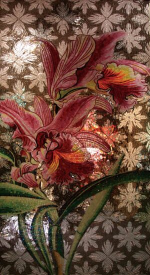 handmade_flower_087 Handmade Flower Mosaic Art #87 | Botanical Tile Wall Decor