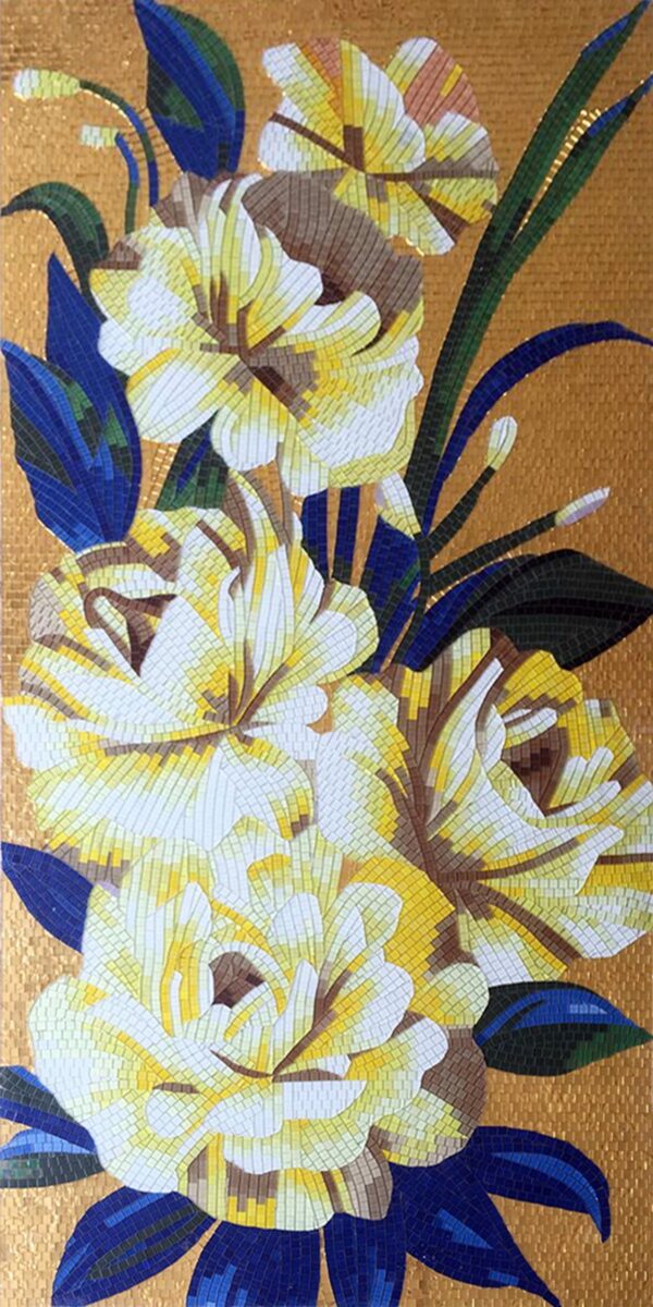 handmade_flower_096 Handmade Flower Mosaic Art #96 | Botanical Tile Wall Decor