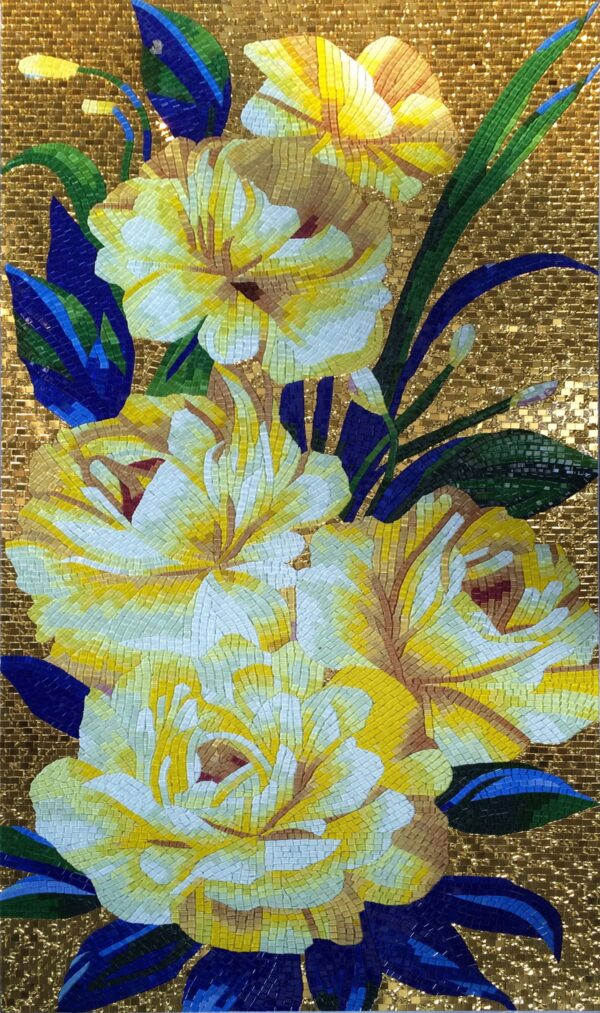 handmade_flower_097 Handmade Flower Mosaic Art #97 | Botanical Tile Wall Decor