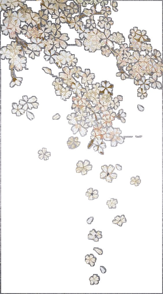 Handmade Flower Mosaic Art #116 | Botanical Tile Wall Decor