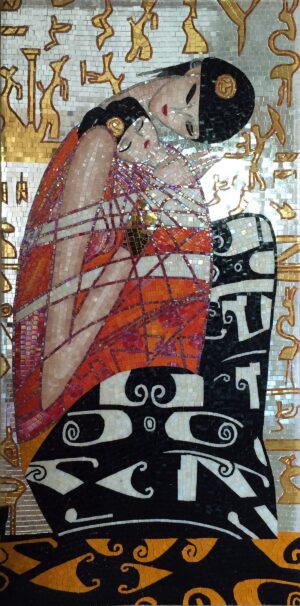 handmade_flower_126 Handmade Flower Mosaic Art #126 | Botanical Tile Wall Decor