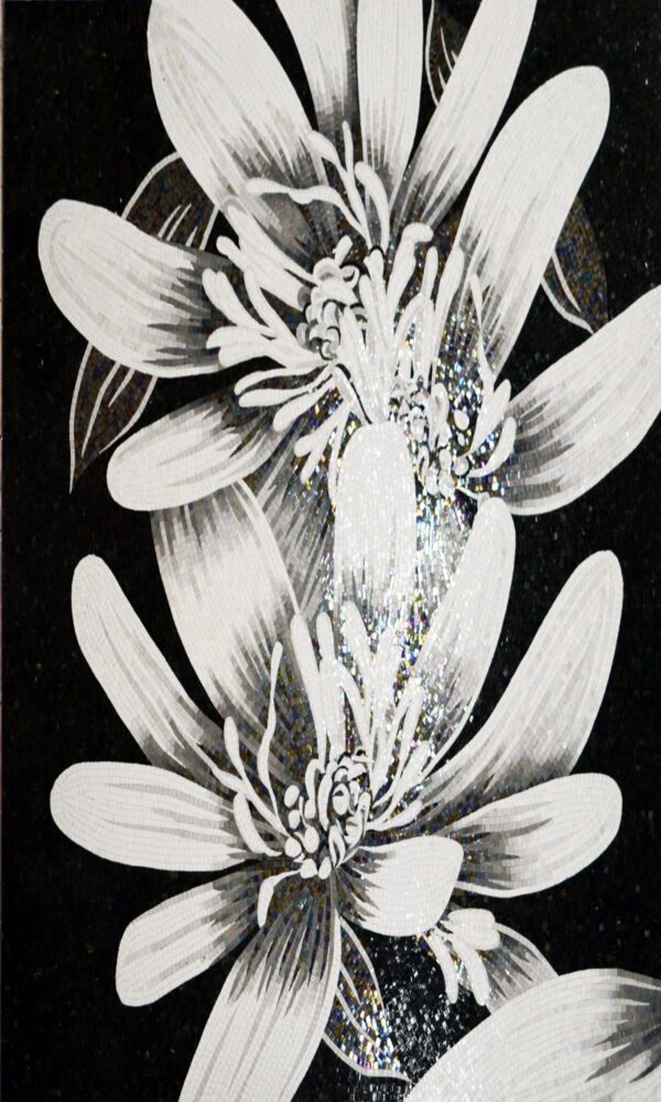 handmade_flower_132 Handmade Flower Mosaic Art #132 | Botanical Tile Wall Decor