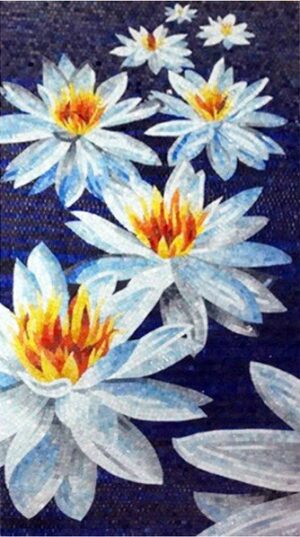 handmade_flower_138 Handmade Flower Mosaic Art #138 | Botanical Tile Wall Decor