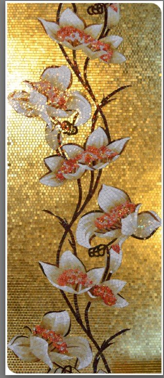 handmade_flower_139 Handmade Flower Mosaic Art #139 | Botanical Tile Wall Decor