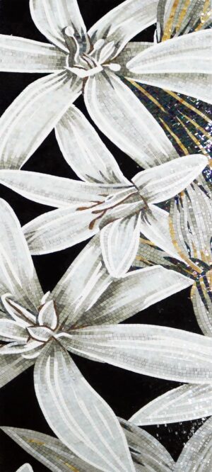 handmade_flower_141 Handmade Flower Mosaic Art #141 | Botanical Tile Wall Decor