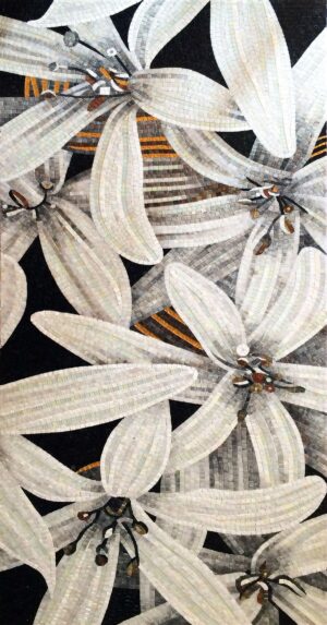 handmade_flower_142 Handmade Flower Mosaic Art #142 | Botanical Tile Wall Decor