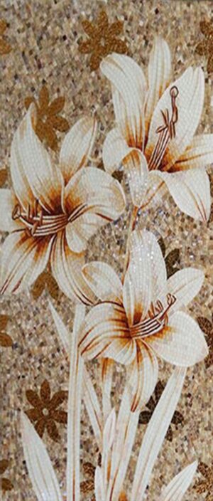 handmade_flower_144 Handmade Flower Mosaic Art #144 | Botanical Tile Wall Decor