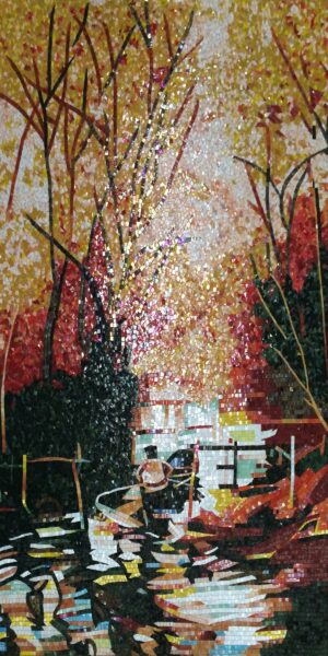 handmade_flower_148 Handmade Flower Mosaic Art #148 | Botanical Tile Wall Decor