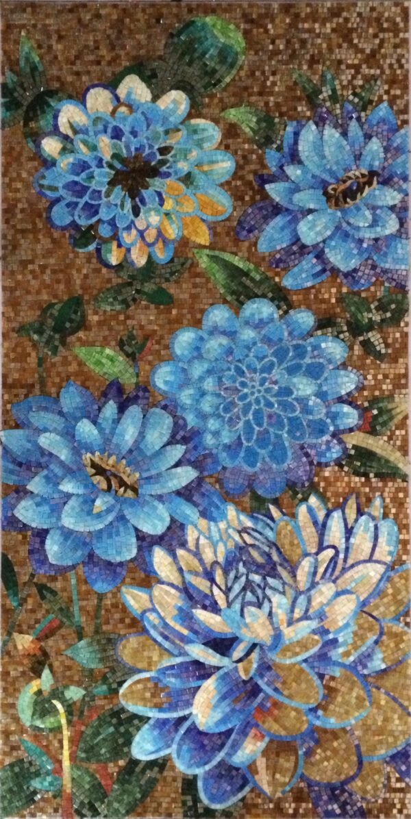 handmade_flower_151 Handmade Flower Mosaic Art #151 | Botanical Tile Wall Decor