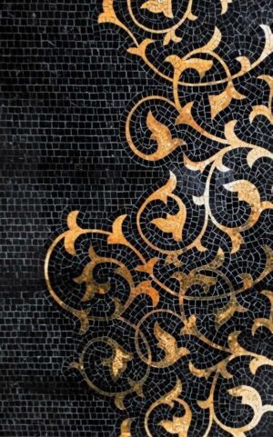 Handmade Flower Mosaic Art #163 | Botanical Tile Wall Decor