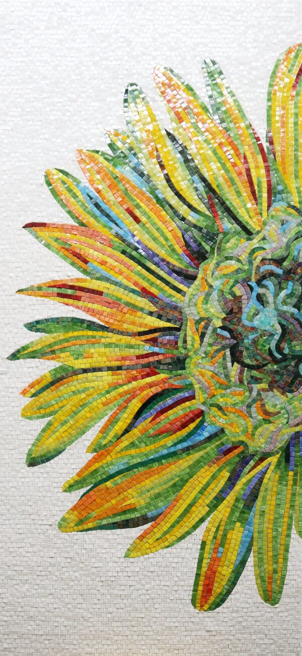 handmade_flower_166 Handmade Flower Mosaic Art #166 | Botanical Tile Wall Decor