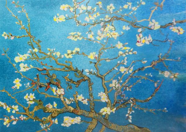 Handmade Flower Mosaic Art #167 | Botanical Tile Wall Decor