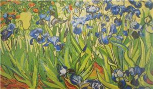 Handmade Flower Mosaic Art #169 | Botanical Tile Wall Decor