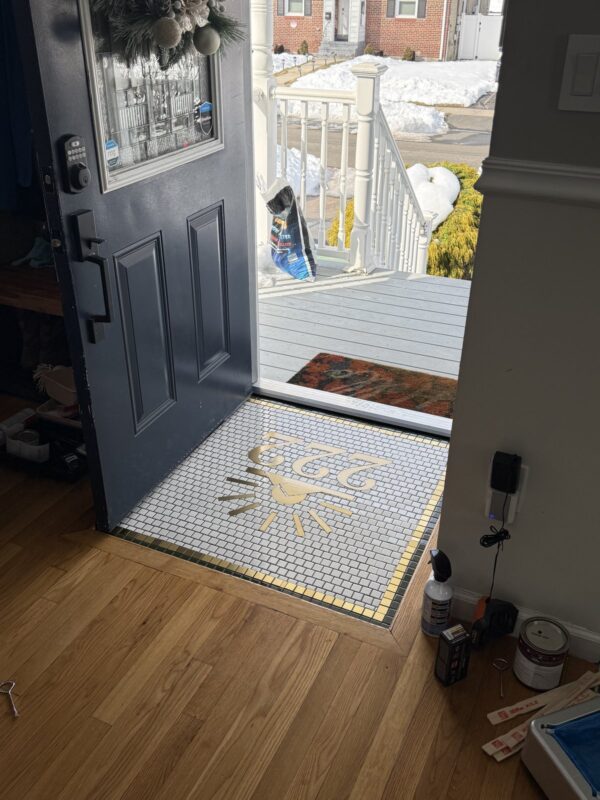 mosaic_lettering_04_02 Custom Mosaic Typography | Designer Name Logo Art | Marble Floor & Wall Inlay