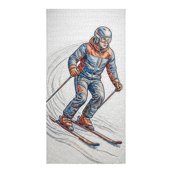 Skiing Mosaic Art