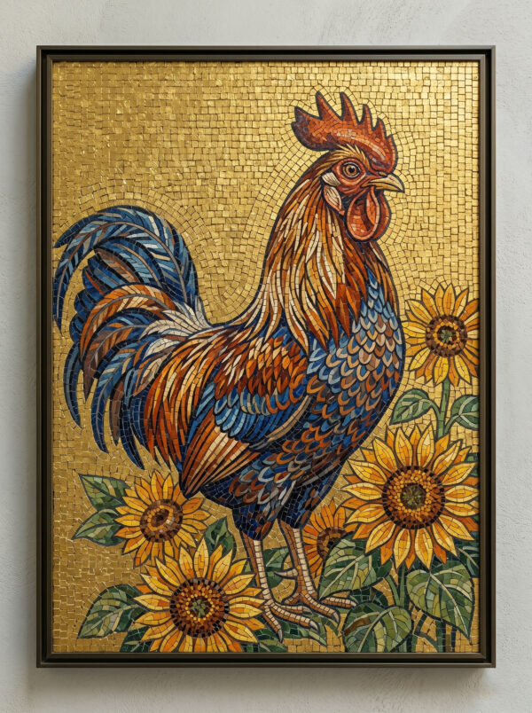 Rooster Mosaic Art