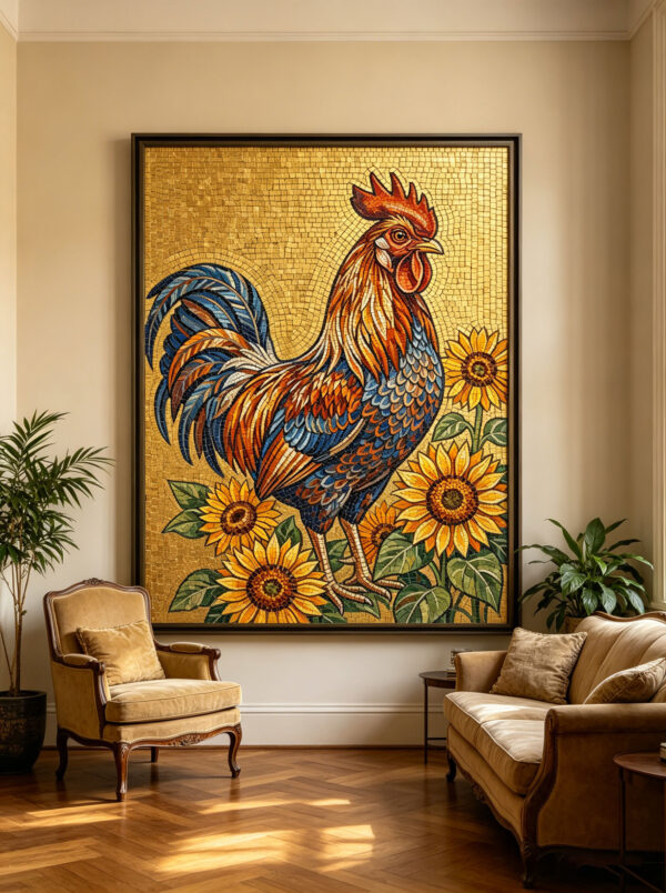 Rooster Mosaic Art