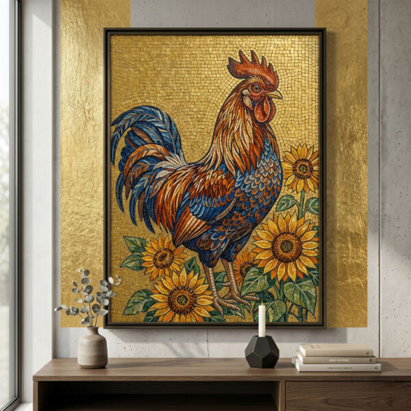 Rooster Mosaic Art