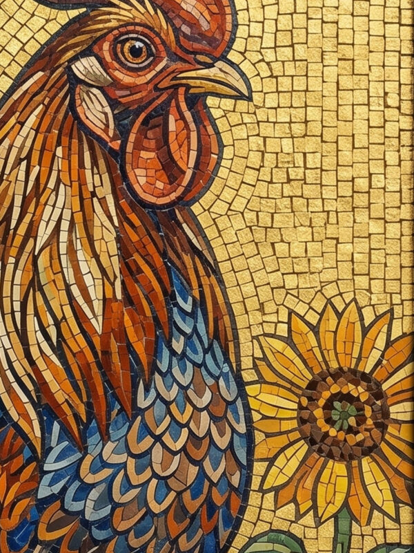 Rooster Mosaic Art