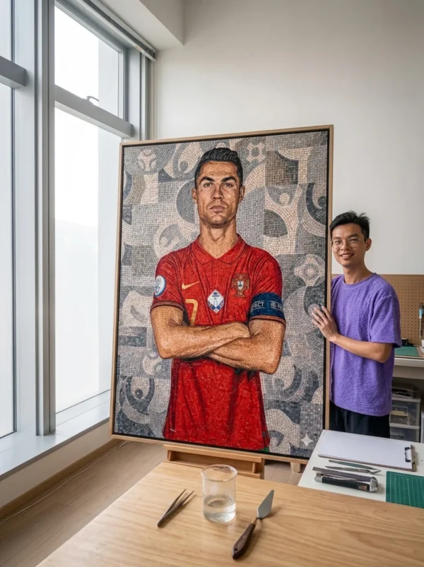 Custom Mosaic Portrait Studio_4 Portrait Mosaic Bilitiles Cristiano Ronaldo: Forever No.7