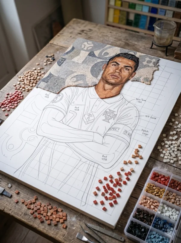 Custom Mosaic Portrait Studio_8 Portrait Mosaic Bilitiles Cristiano Ronaldo: Forever No.7
