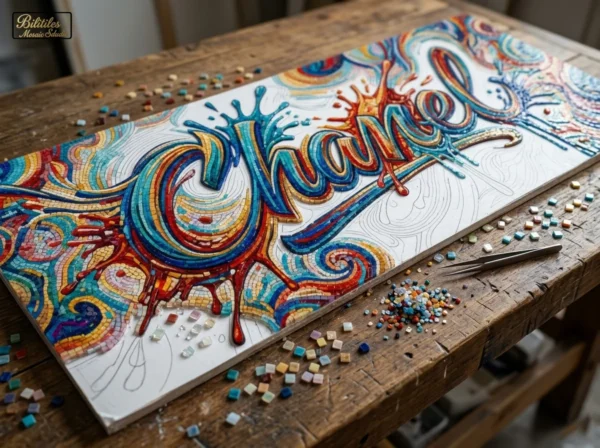 Mosaic_4 Custom Mosaic Lettering Calligra2ity Chanel Handmade Logo