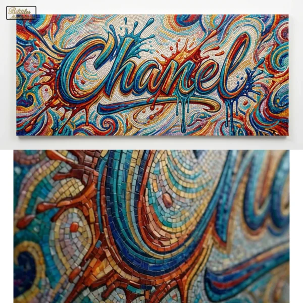 Mosaic_6 Custom Mosaic Lettering Calligra2ity Chanel Handmade Logo