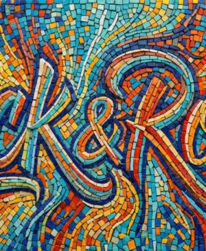 Jack & Rose graffiti calligraphy mosaic artwork
