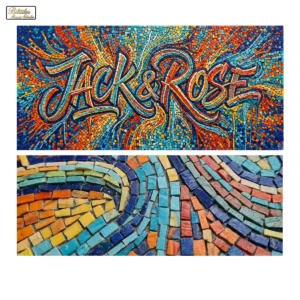 Jack & Rose graffiti calligraphy mosaic artwork