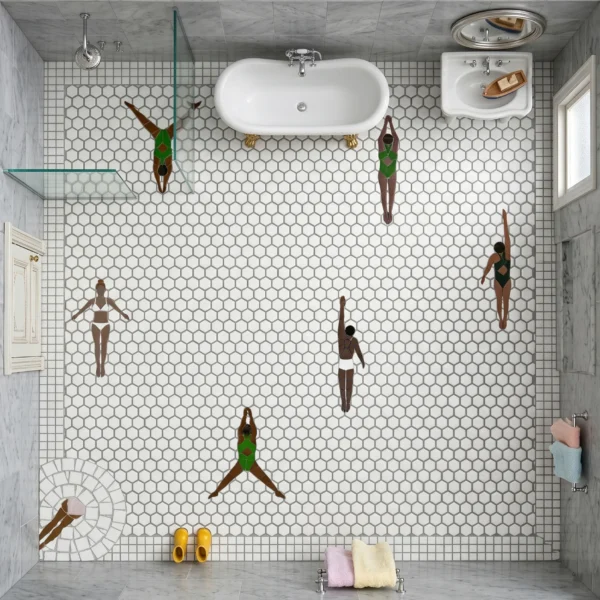 the-swimmers-mosaic-04 Product close-up - The Swimmers Mosaic tile design