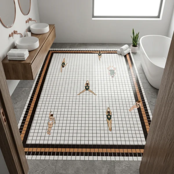 the-swimmers-mosaic-10 Bathroom scene - The Swimmers Mosaic floor view 5
