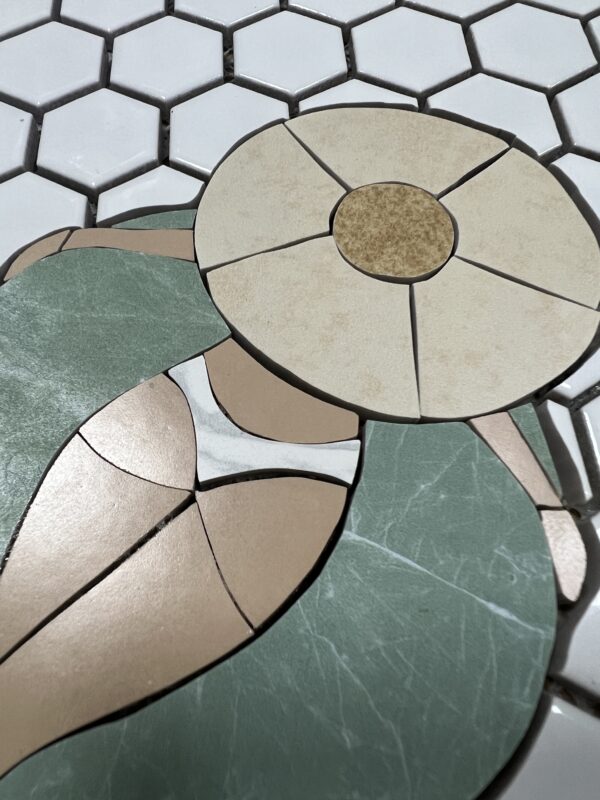 The Swimmers Mosaic — Art Deco Bathroom Floor Tile