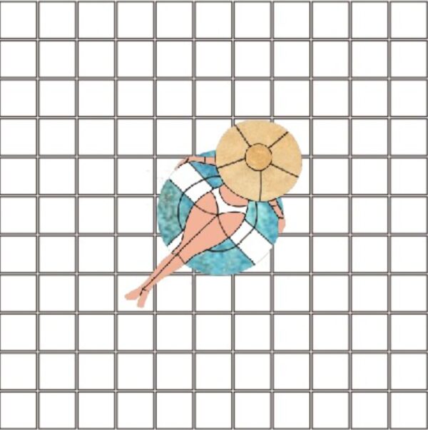 The Swimmers Mosaic — Art Deco Bathroom Floor Tile