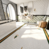 Pool Party Custom Mosaic Bathroom Floor Tile — Swimmers Collection