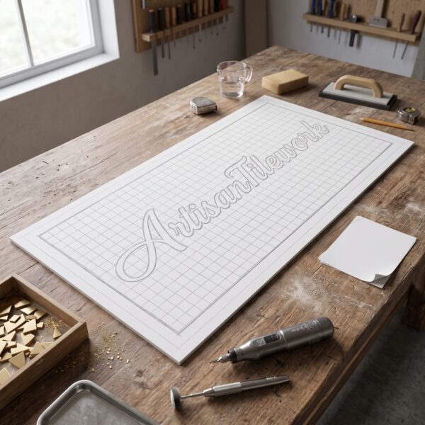 Custom Logo Mosaic Entrance Mat | Handmade Penny Round Tile Logo, Priced per m²