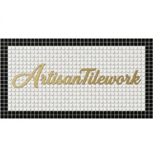 Custom Logo Mosaic Entrance Mat | Handmade Penny Round Tile Logo, Priced per m²