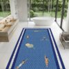 Swimmer Tile custom mosaic floor panel - BiliTiles